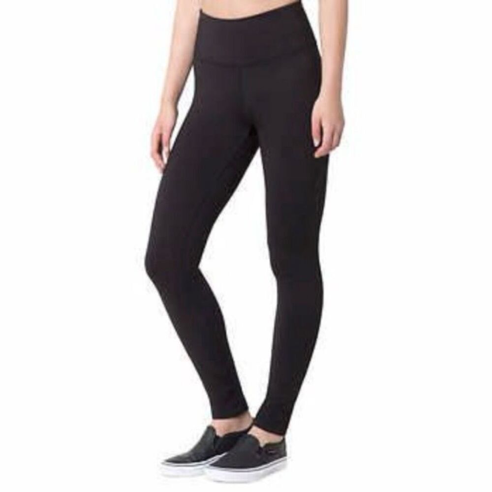 Mondetta High Rise Solid Black Full Length Leggings - Medium